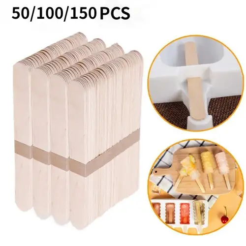 50 Pack Craft Sticks, 8 inch Wood Wavy Sticks, Fan Handles, Large Popsicle Sticks for Crafts, Wedding Programs, DIY Crafting, Painting, Size: 7.87*