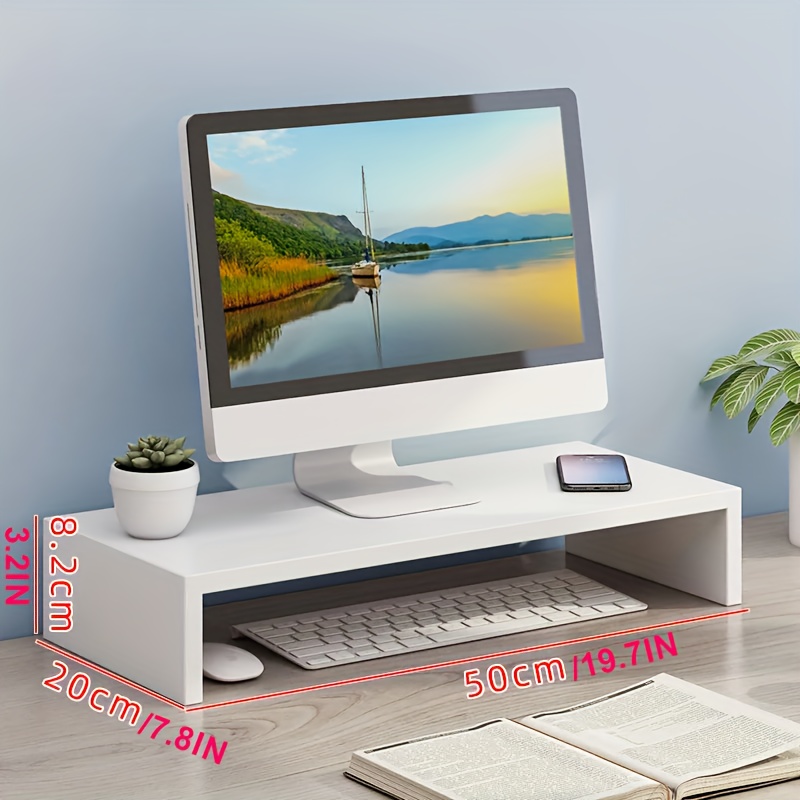 Soporte doble para monitor con 2 cajones, elevador de monitor de  computadora para 2 monitores, organizador de escritorio grande con  almacenamiento