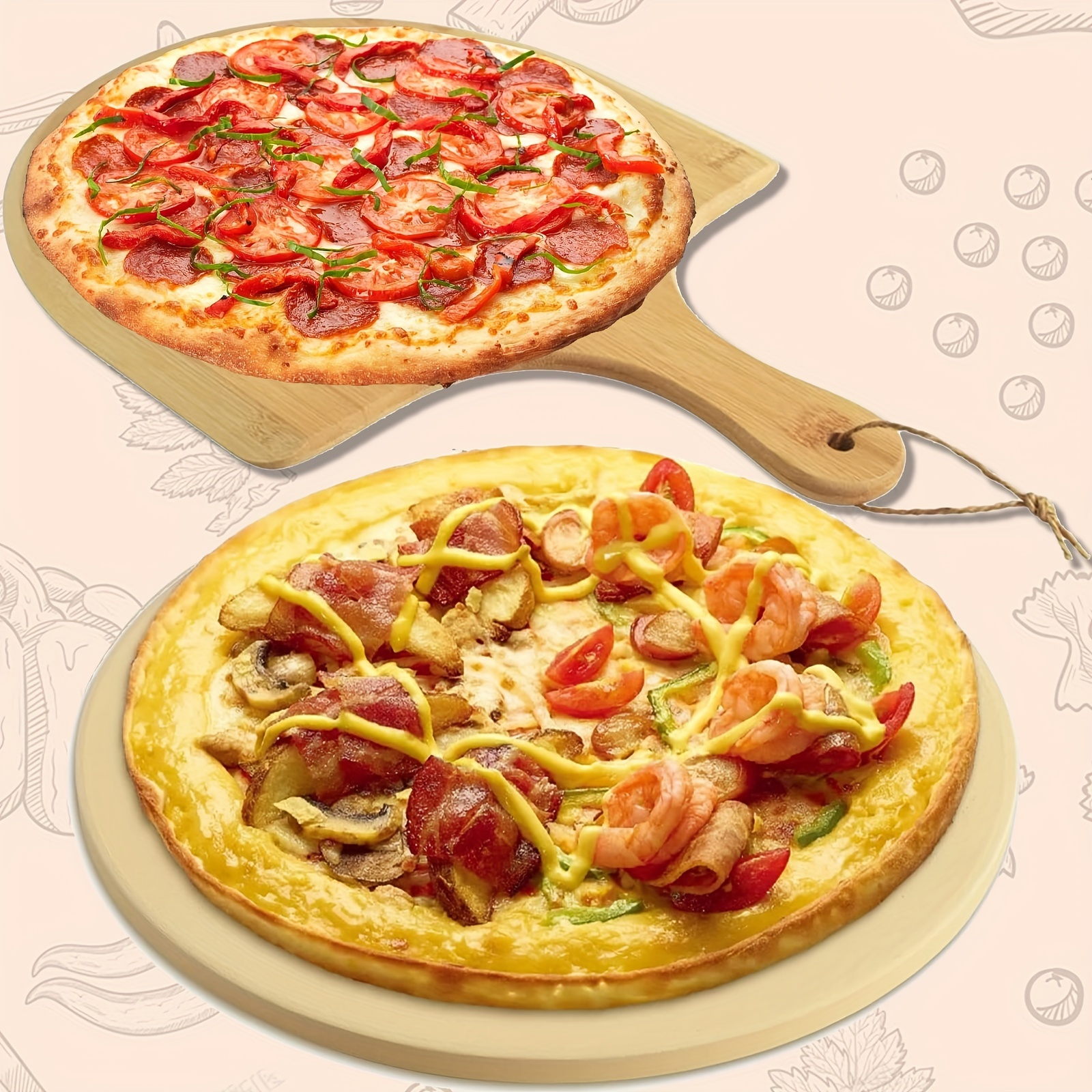 1 Pizza Oven Brush With Scraper Long Handle Pizza Stone - Temu