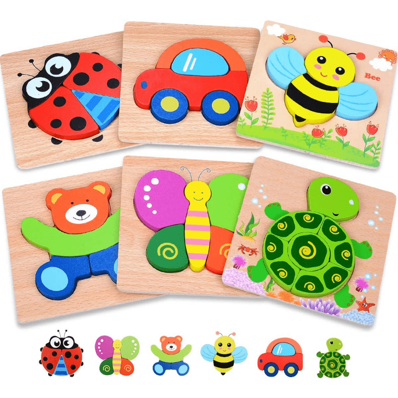 Juguetes para niños pequeños para 1 2 3 años de edad, juego de vehículos de  juguete de madera con rampa para autos con 7 mini autos y pistas de  carreras oso de