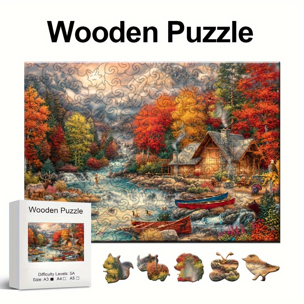 Wooden Jigsaw Puzzles, Unique Shape Wood Puzzle, Best Gift for