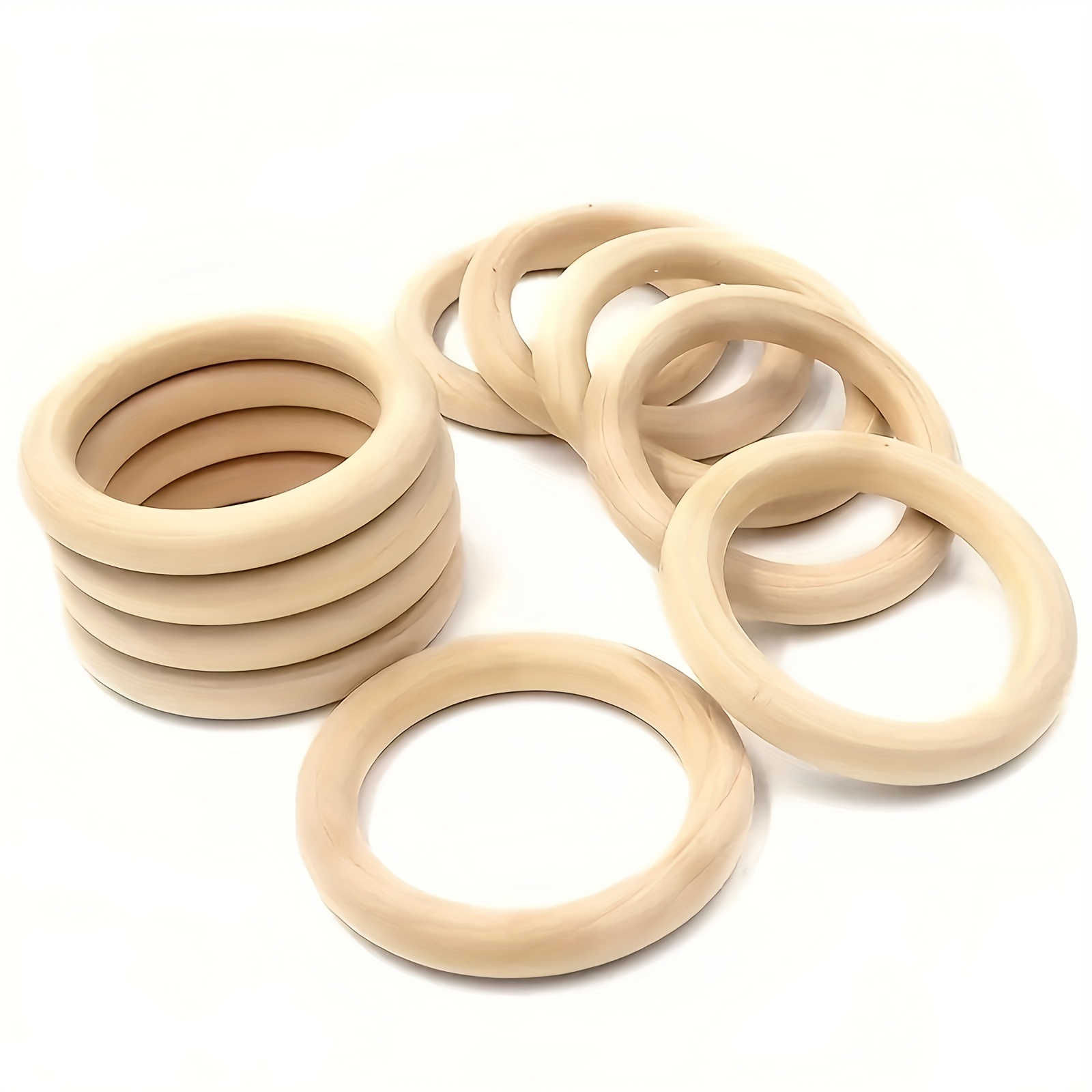 Wooden Rings Craft Mix Color Size Wood Loop Wooden Ring Circle for