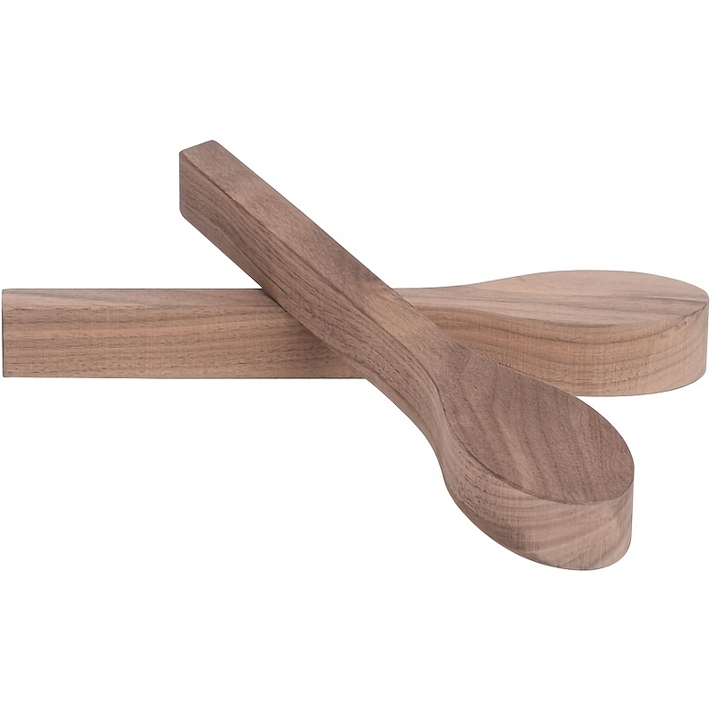 4 piezas de cucharas para tallar madera en blanco, cuchara para tallar  madera sin terminar, madera de haya negra nogal en blanco para tallar  cuchara