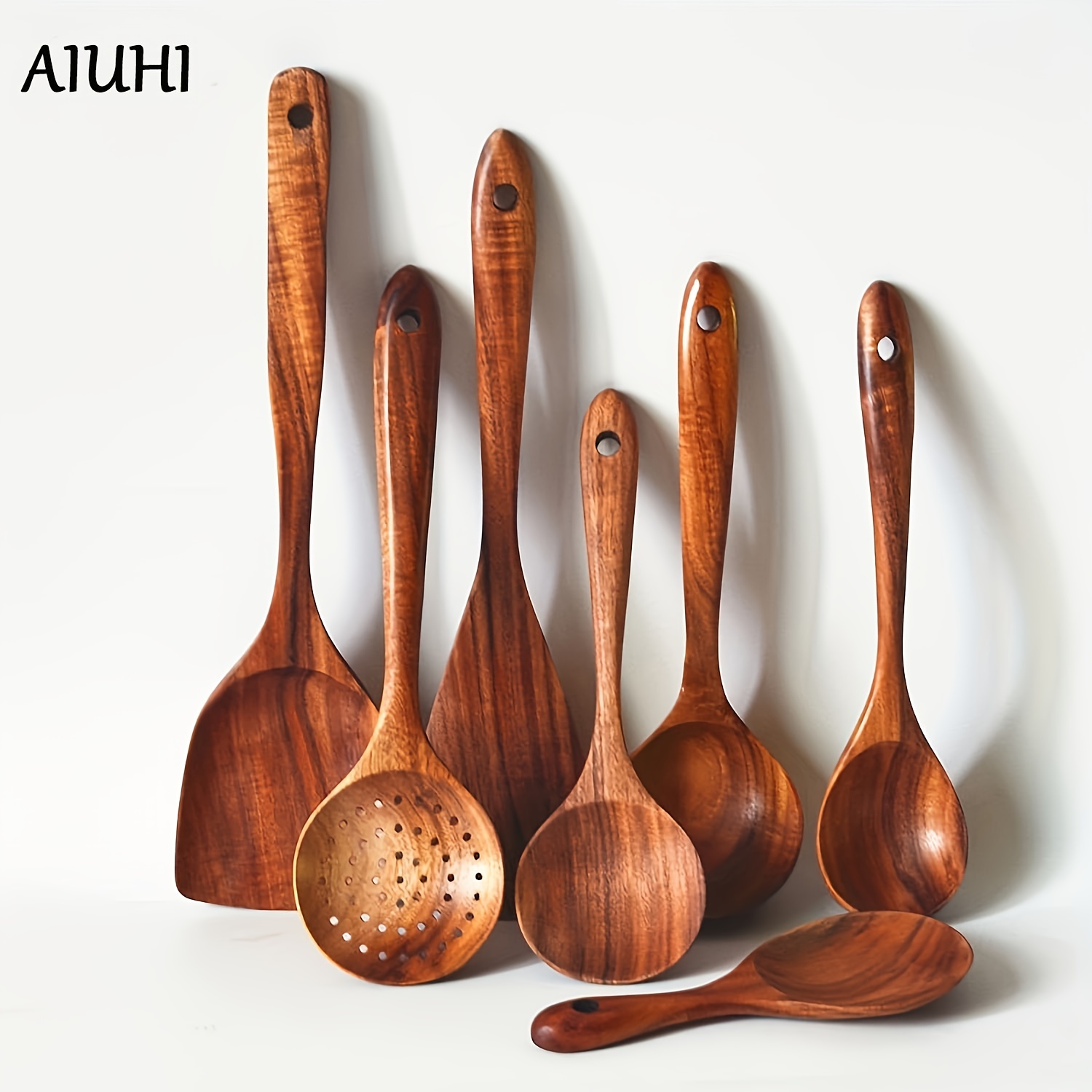 6 Pcs Wooden Spurtle Set, Teak Spurtle Set Heat Resistant Wooden Spatula  Cooking Utensils Set Non-Stick Wooden Spoons - AliExpress