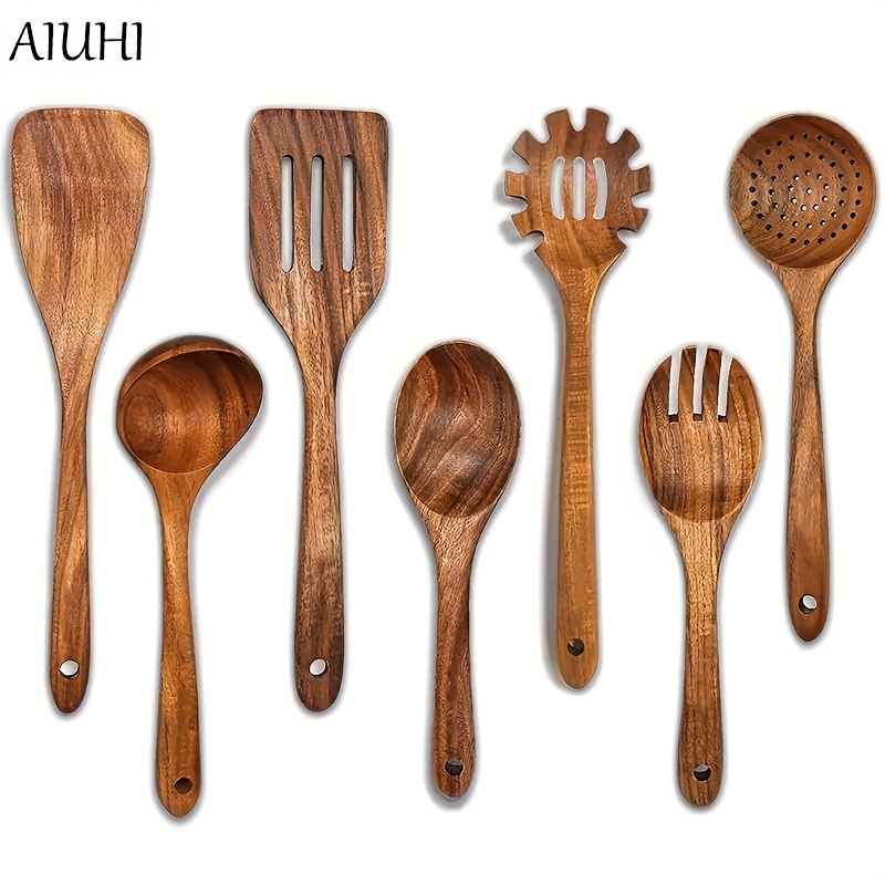 13PCS Kitchen Wooden Cooking Kitchen Utensils Household Wooden Spoon Cookware  Set Cooking Non-Stick Pan Eco-Friendly Kitchenware - AliExpress