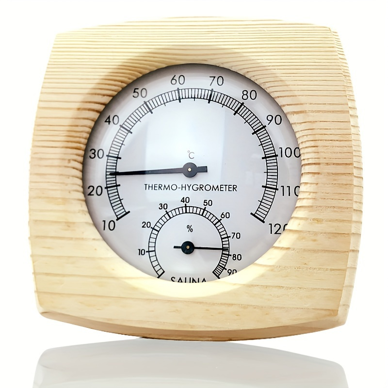 2 In 1 Stainless Steel Temperature Gauge Indicator Steam Room Sauna Room  Thermometer Hygrometer Thermo Hygrometer Indoor, for Sauna Steam Room
