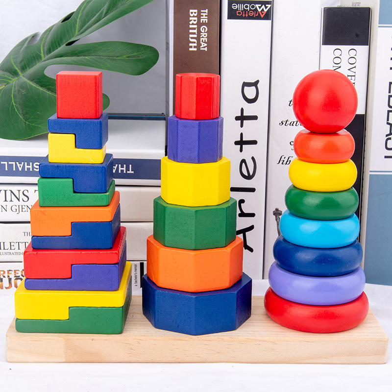 Wooden Tower Of Hanoi Teaching Aids For Infants And Young - Temu