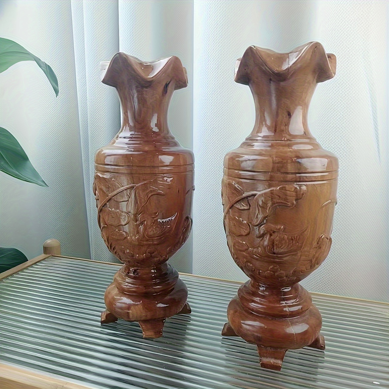 1pc Natural Amber Wood Vases, For Flower Arrangements, Root Carvings, Wood  Decorations, For DIY TV Cabinets, Tea Tables, And Flower Vases