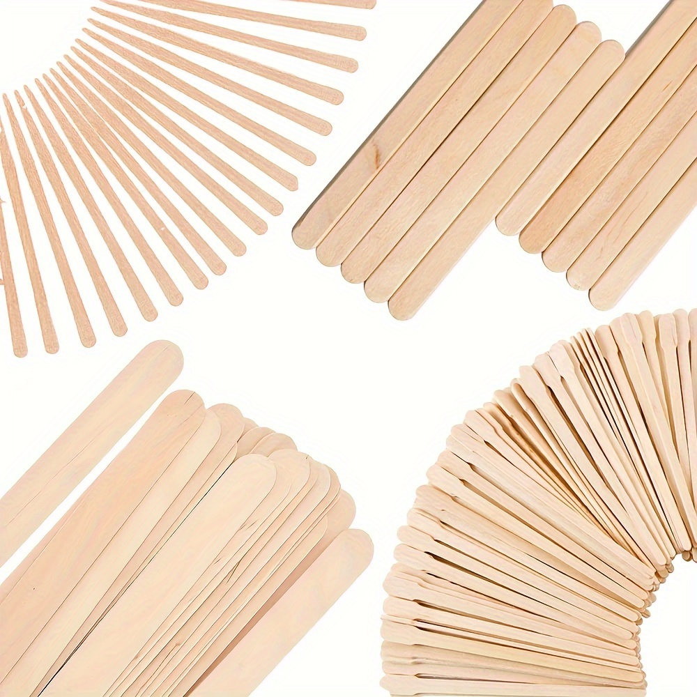 50Pcs Disposable Wooden Wax Sticks Small Waxing Spatula for Hair Removal  Leg Round Ended Spatulas Sticks