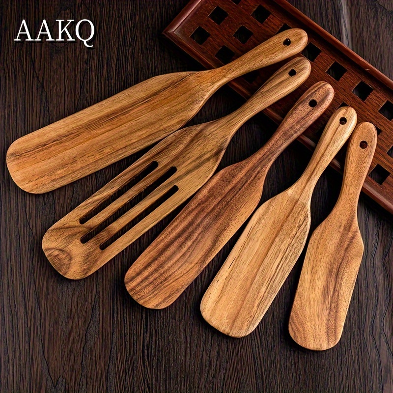 Durable Stainless Steel Art Spatulas With Comfortable Wooden - Temu