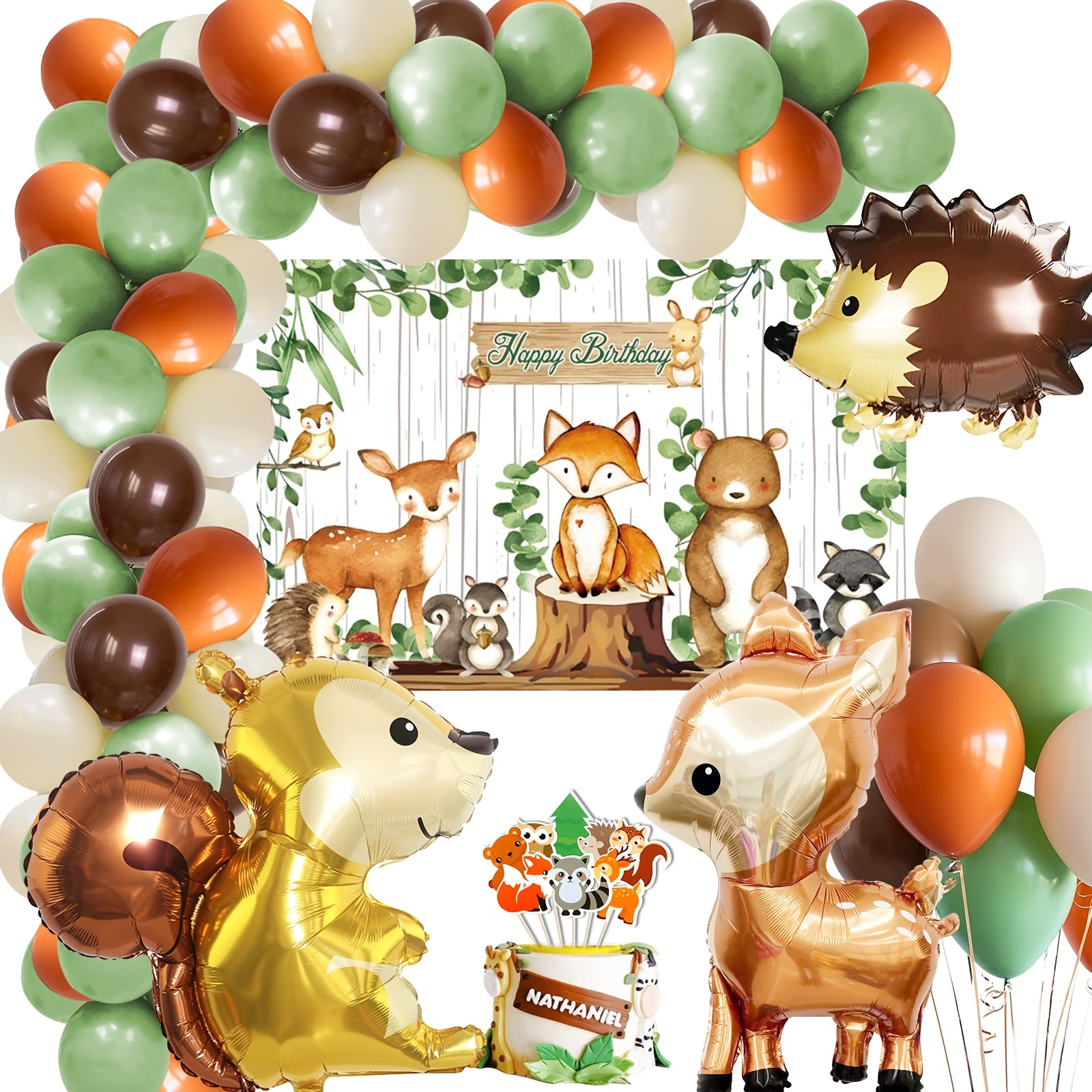 JeVenis Woodland Party Supplies Ballons animaux de la forêt Amis des  animaux de la forêt sous le thème des ballons