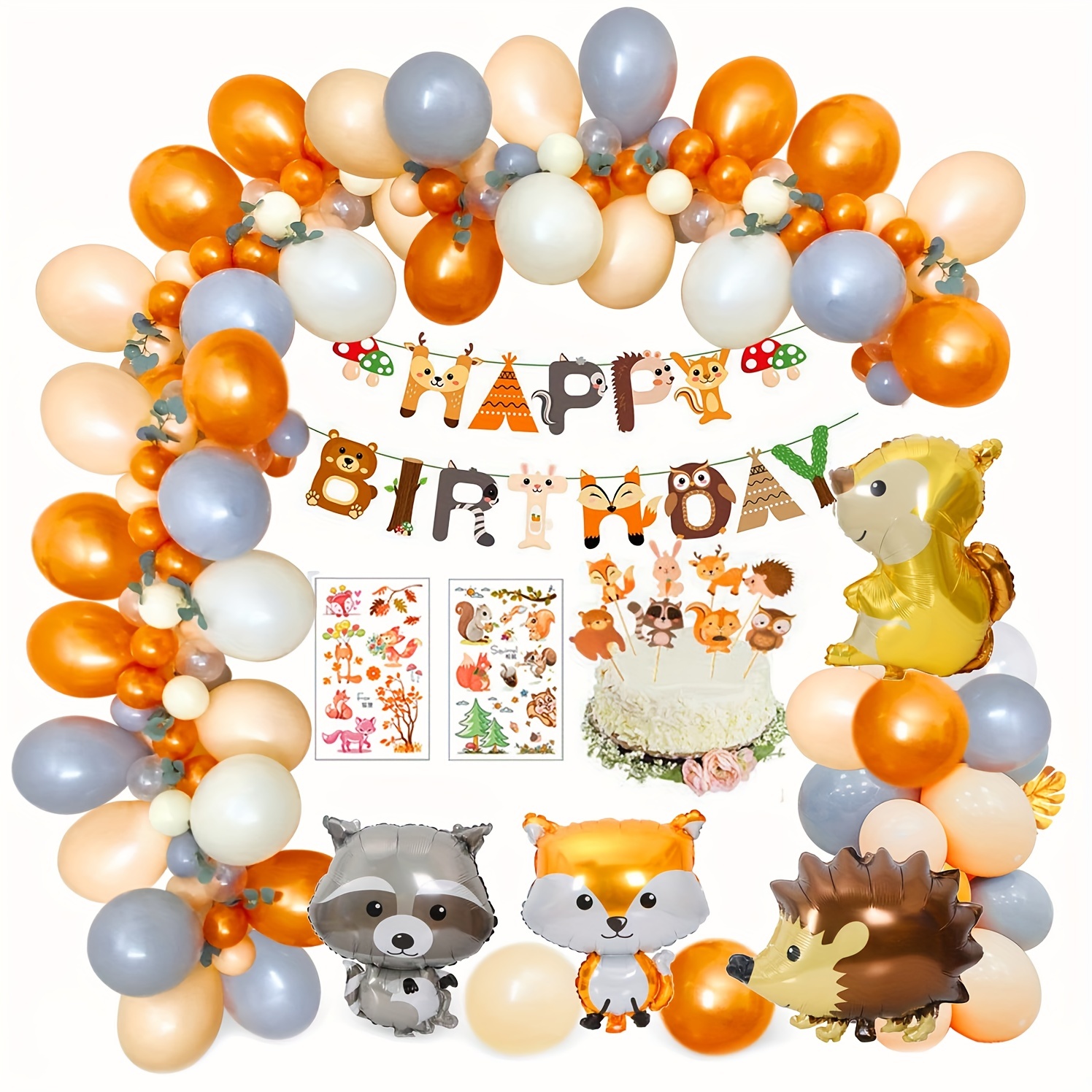 Woodland Baby Shower Woodland Fox Balloons Arch, Woodland Creatures Banner  Fawn Animal Friends Felt Garland Baby Shower Party Supplies Decorations  Woodland Gender Reveal 