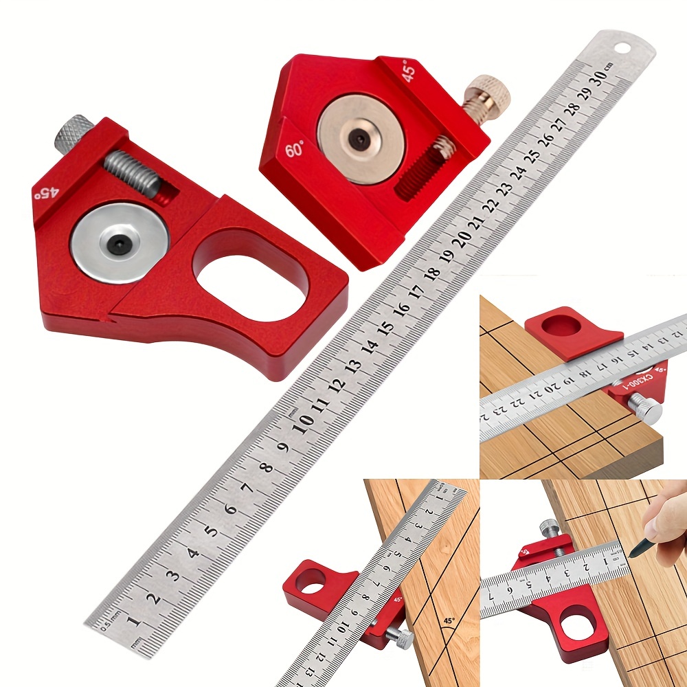 Carpenter Square, 30cm L Square Ruler, Universal Stainless Steel Right  Angle Ruler, 45, 90 Degree Mitre Angle Square Layout Ruler Gauge  Woodworking
