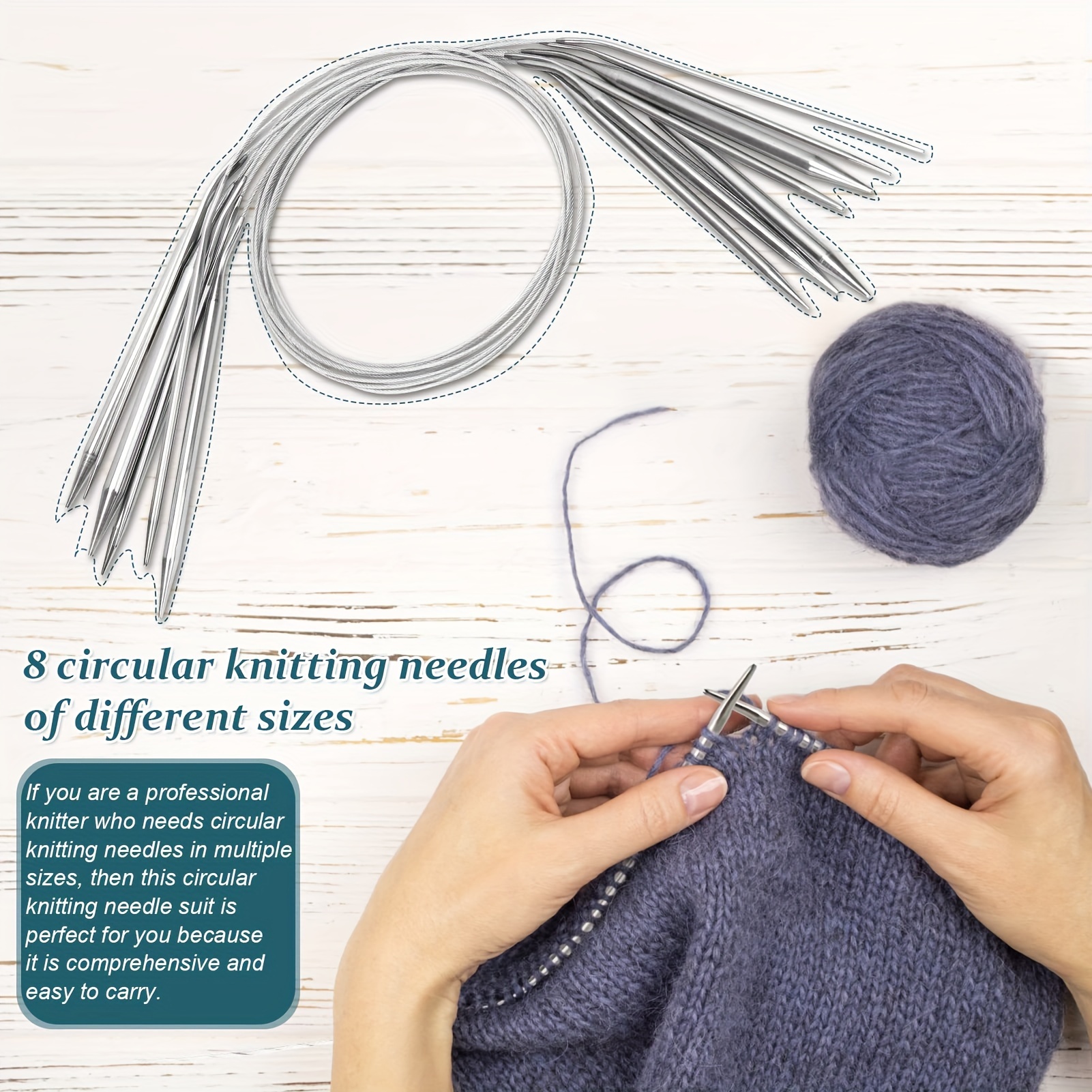Interchangeable Knitting Needle Set, Carbonized Bamboo Crochet Needle  Aluminum Circular Knitting Ring Set with Storage Bag for DIY Handmade  Knitting