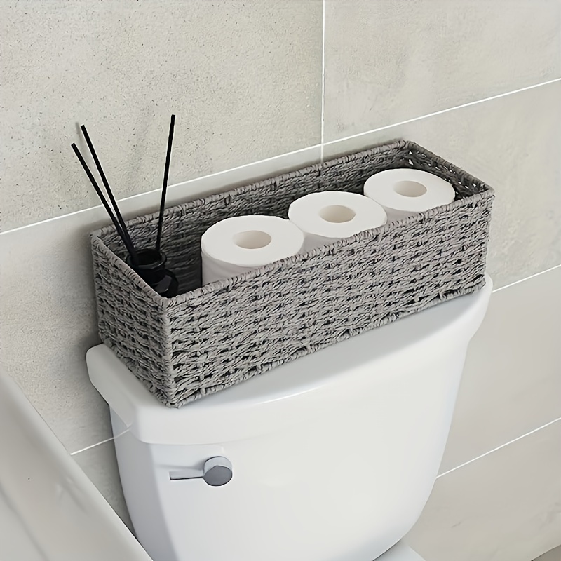 Freestanding Toilet Paper Holder with Storage,3 Rolls of Tissue Holder for  Bathroom,Handmade Woven Toilet Paper Roll Holder Stand,Rattan Sturdy Boho