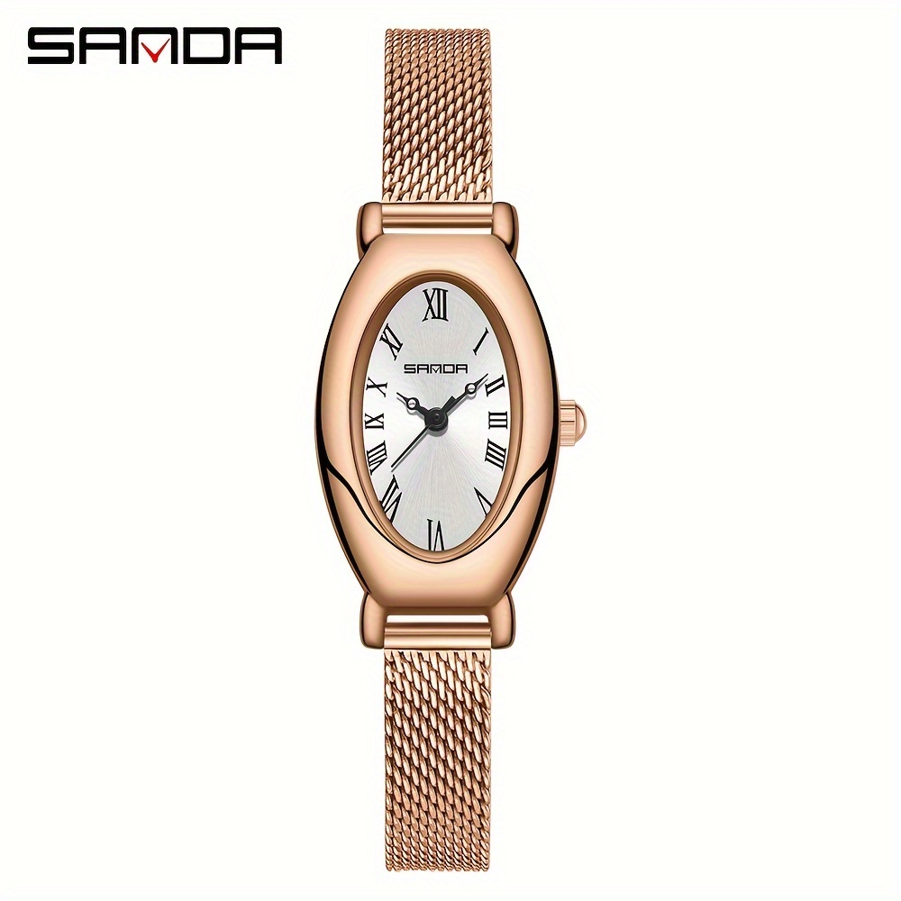 Tonneau Minimalist Quartz Watch Women's Vintage Dress Watches Thin Synthetic Leather Strap Wrist Watch,Ladies Watch,Temu