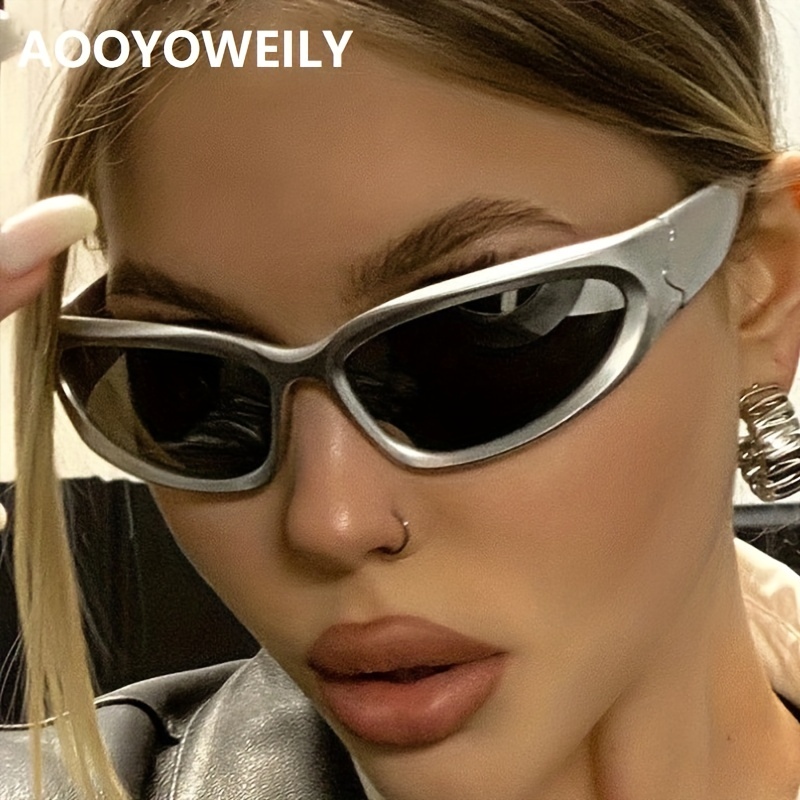 1pc Women's Fashionable, Multicolor, Full Wrap, Plastic Cat Eye Sunglasses,  Suitable For Festival Decoration