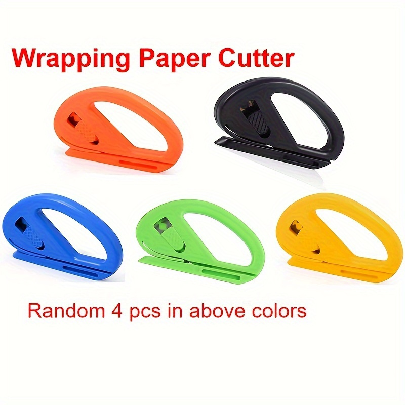 Gomake Wrapping Paper Cutter Holiday Birthday & Christmas Gift Wrap Cutter  Paper Cutting Tool Snitty Safety Vinyl Film Cutter Letter Opener Craft  Knife for Wrapping Paper Vinyl Wrap Wallpaper-Blue