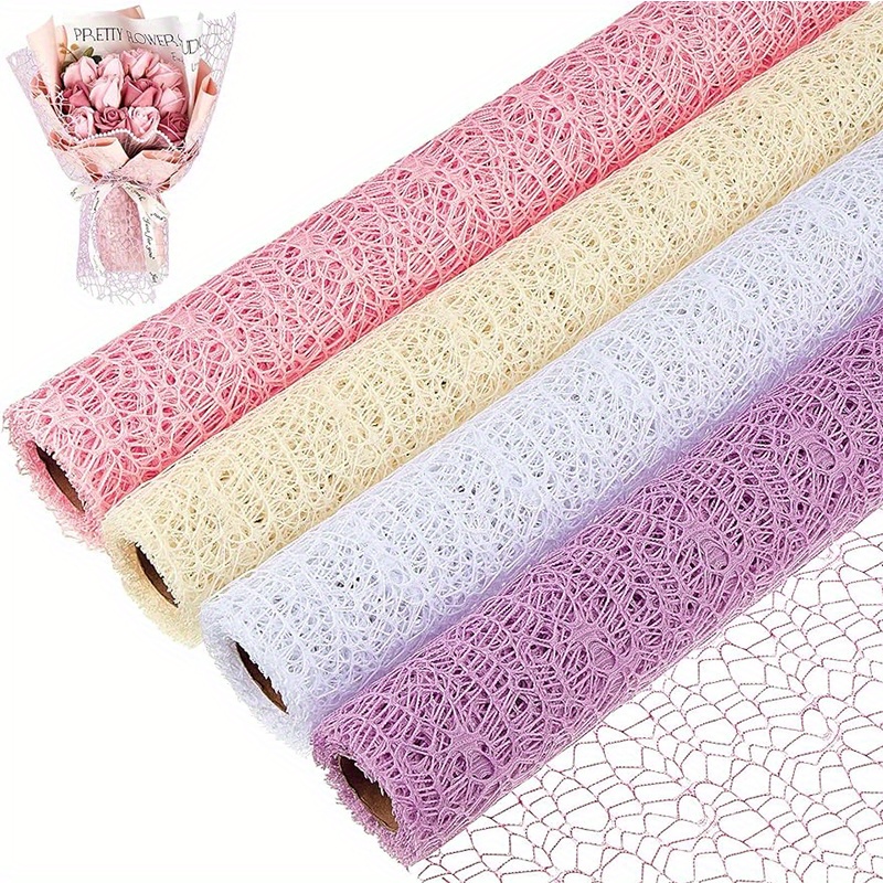 20 Sheets Frosted Lace Plastic Wrapping Paper Sheet for Flowers  22.8x22.8inch