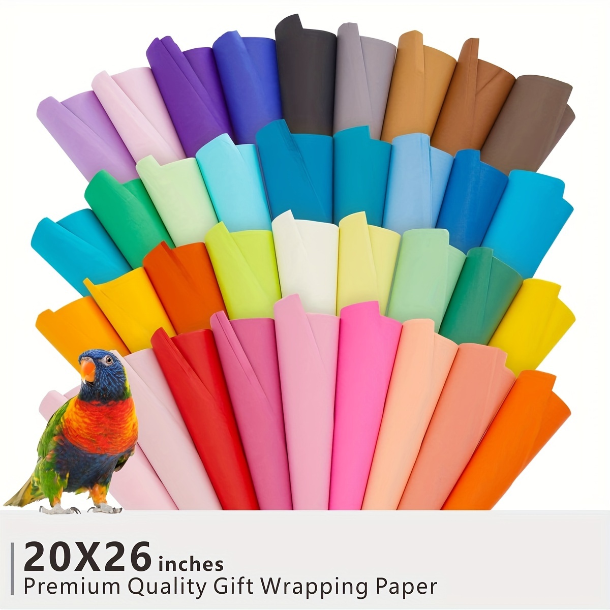 Craft Craze 100-Piece Premium Quality Tissue Gift Wrapping Paper Crafts,  Packing and More, 20 x 26 inches (100 Sheets), Assorted Colors (1-Pack) - Tissue  Paper