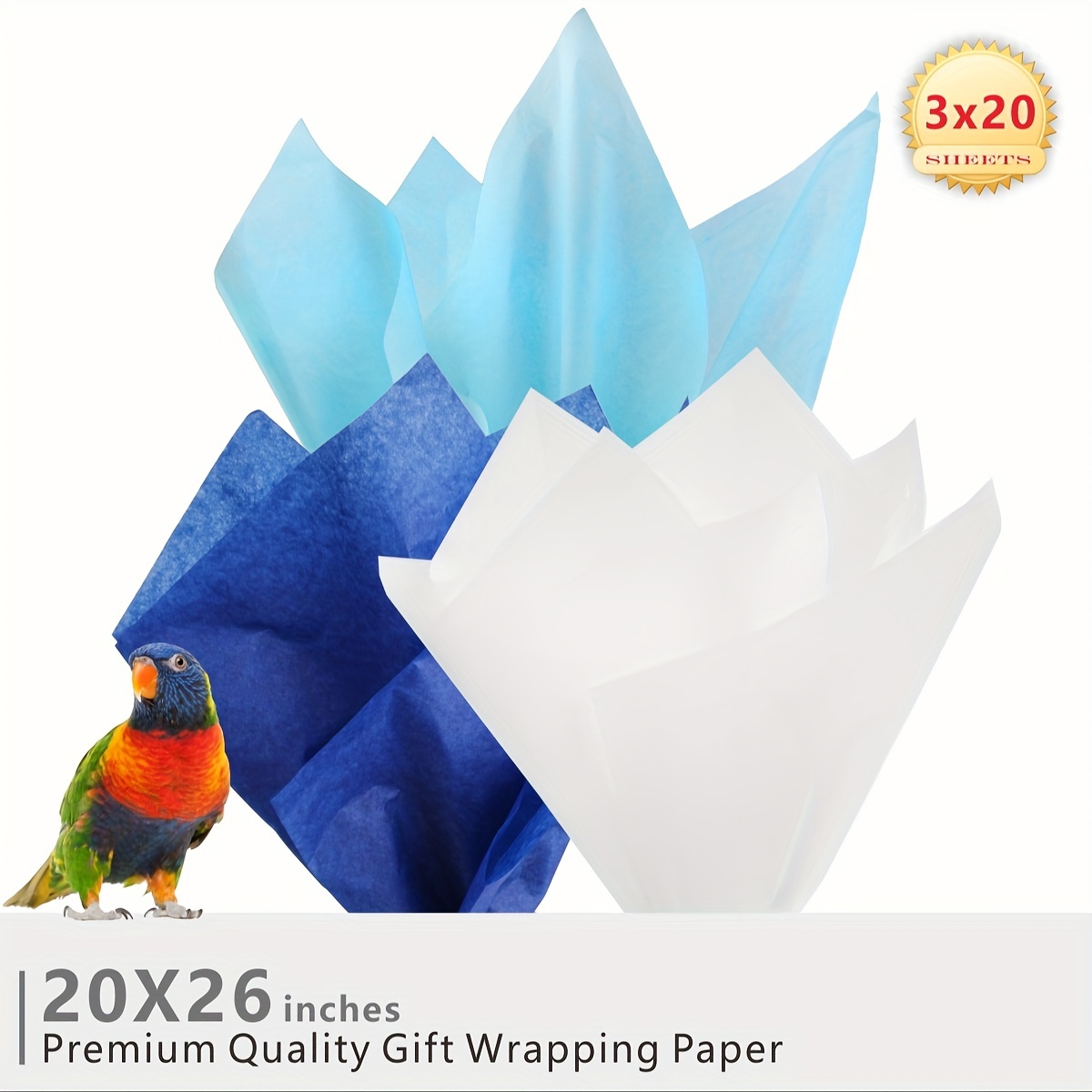 Gift Wrap Tissue Paper Blue 20x26 for Gift Bag Wedding Party 20