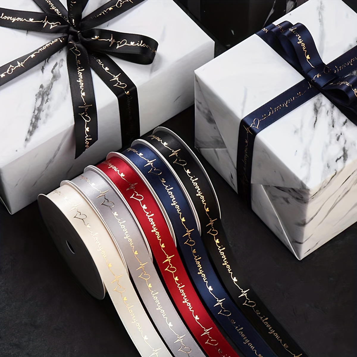 2pcs 24yards Gift Wrapping Satin Ribbon Double Face Sewing Project For  Wedding