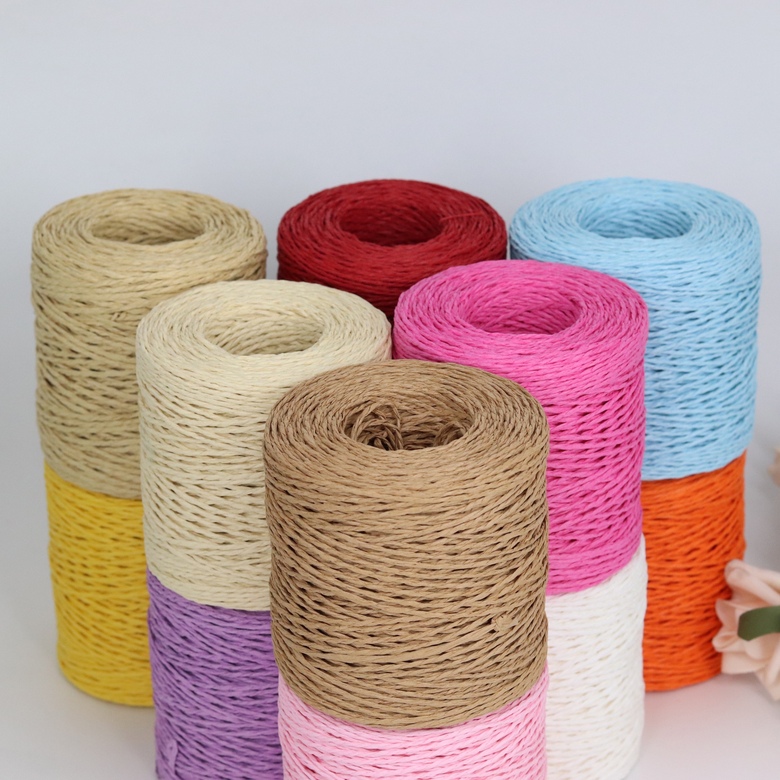 100m Natural Raffia Ribbon Paper Rope Cord String 1.5mm Twisted