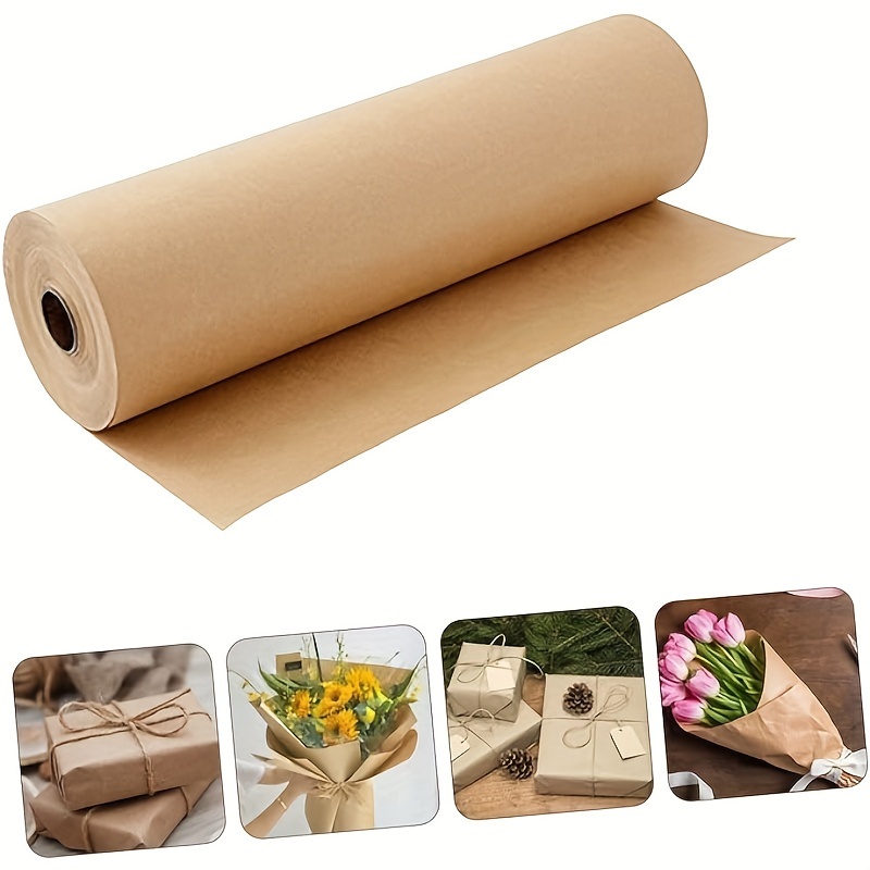 30 Meters Brown Kraft Wrapping Paper Roll For Wedding - Temu