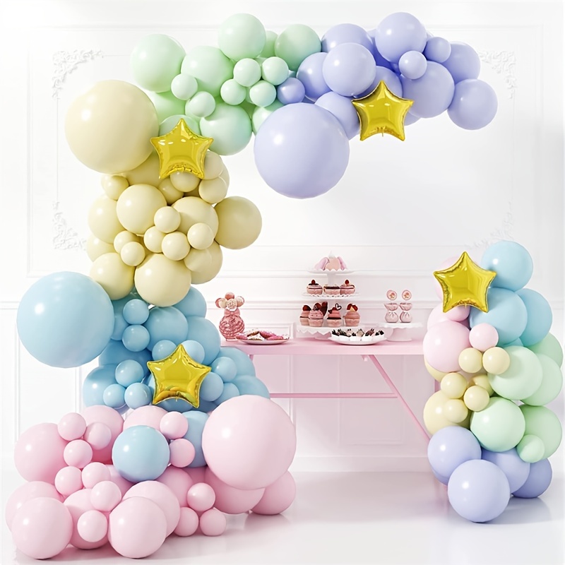 107pcs, Diy Pastel Rainbow Balloons Garland Kit, Birthday Decor