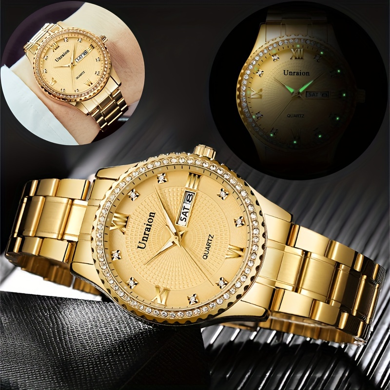 Stainless steel clearance gold watch