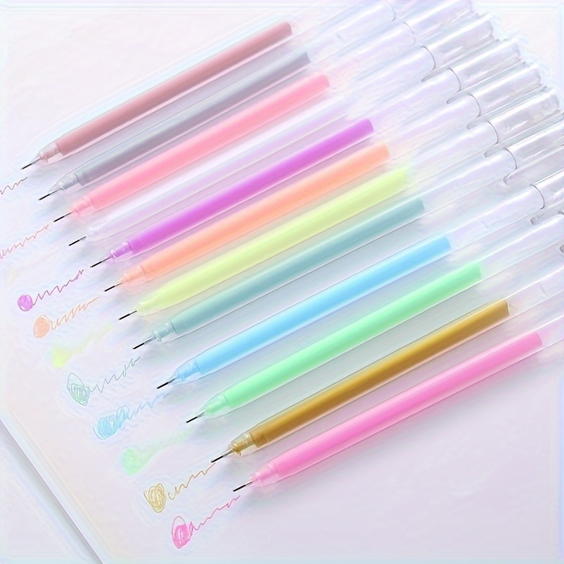 6PCS Rainbow Glitter Gel Pen highlighter 0.8mm stationery set stationary  pens cute cute pens for