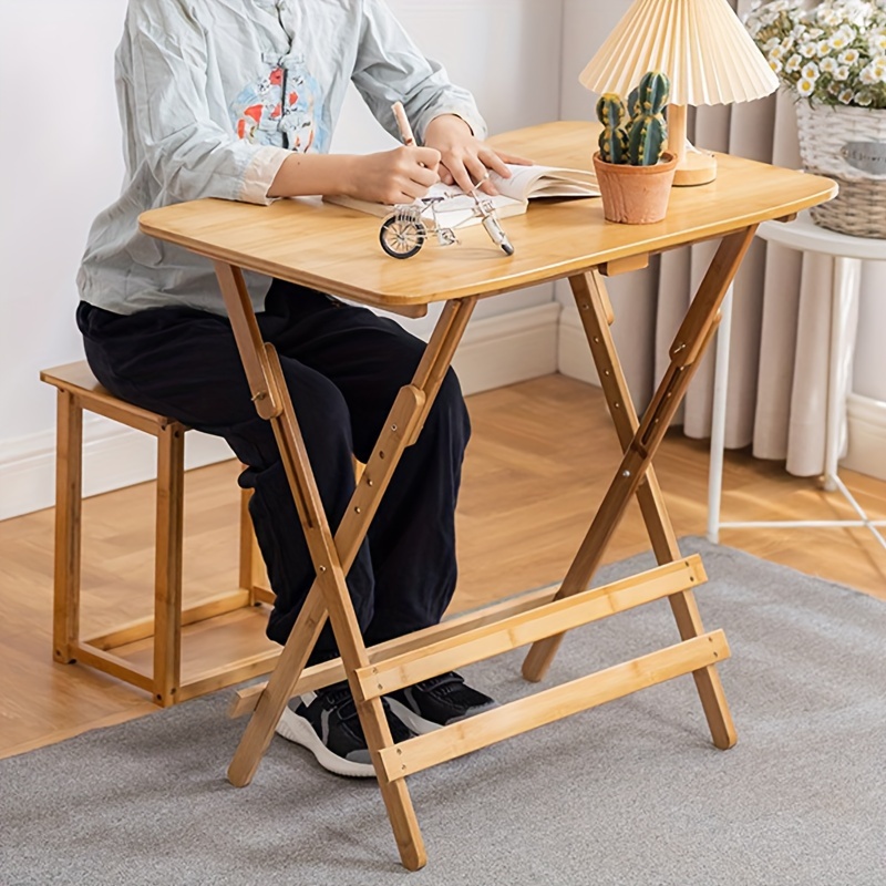  Escritorio de escritorio de escritorio con ruedas de madera  para estudio, escritorio para el hogar, sencillo, cama ajustable en altura  también se puede utilizar : Hogar y Cocina