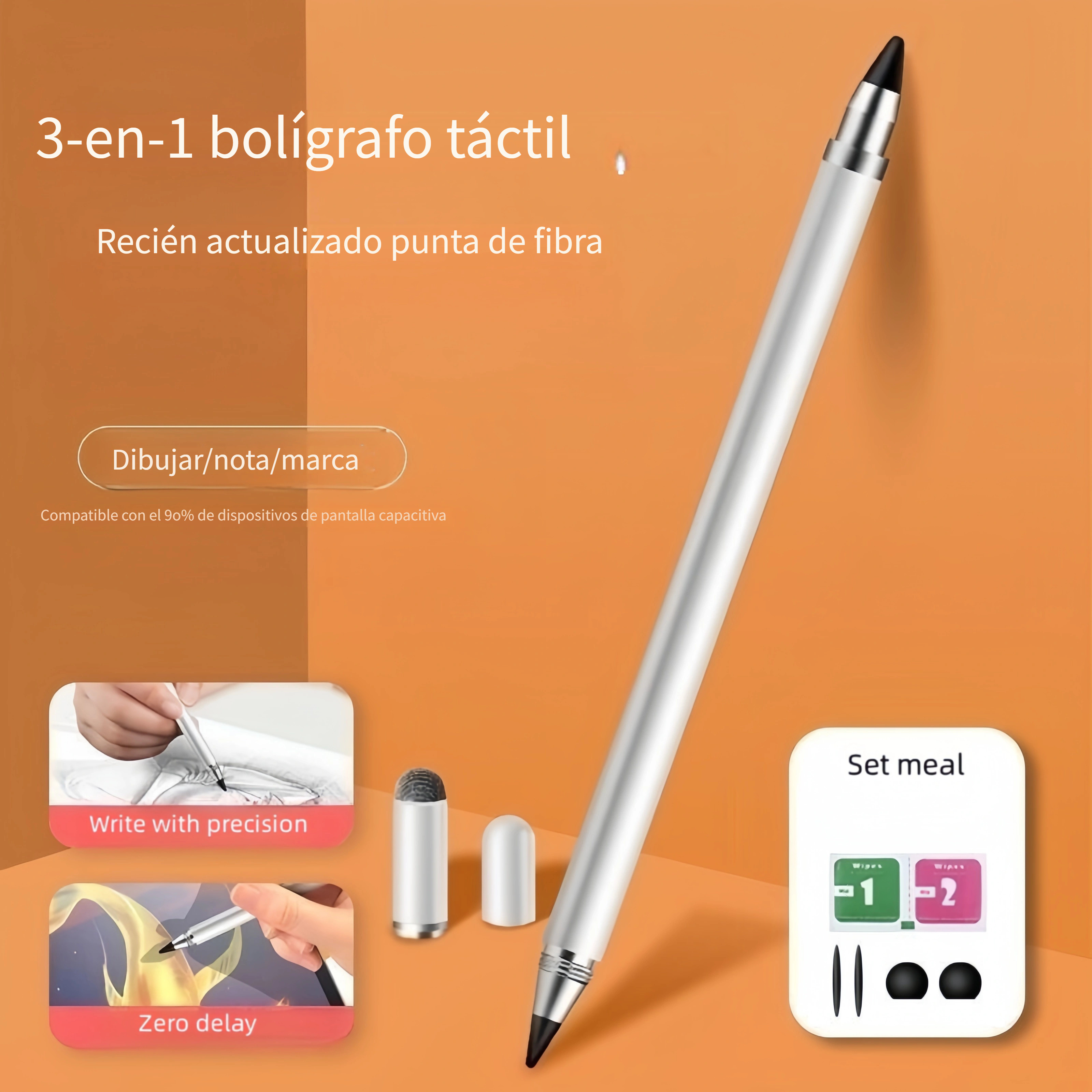 Stylus Pen 2 Pack, Lapiz Táctil para Pantalla Táctil, Lápiz Óptico