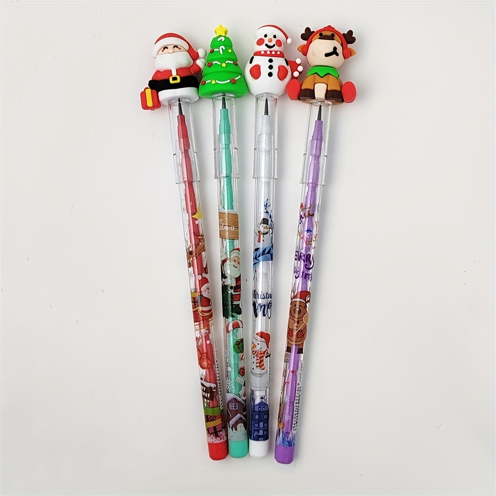 60 lápices de Navidad a granel con borrador, lápices de madera, bonitos  lápices de cumpleaños para estudiantes, lápices divertidos para niños