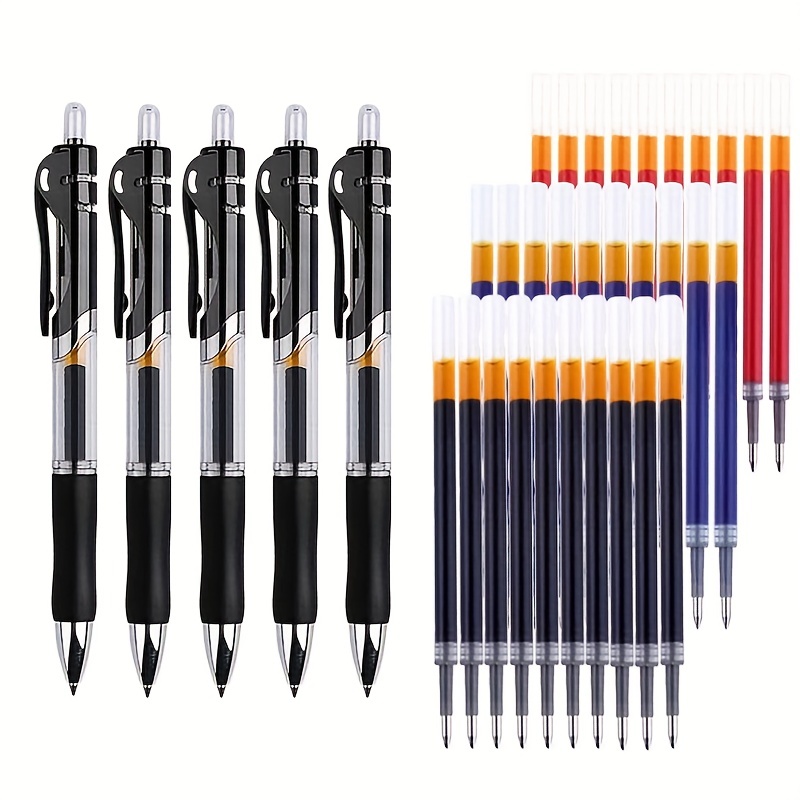 6pcs/set Style Red Retractable Neutral Pen For Teachers' Homework