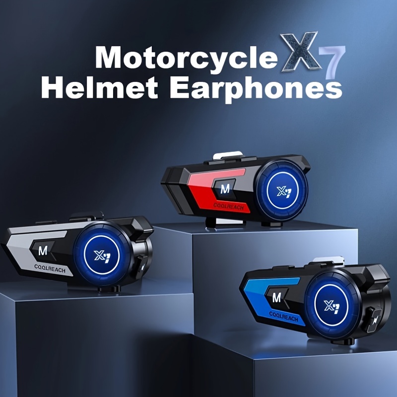 ILM Motorcycle Bluetooth Headset Waterproof 6 Riders 1200M Helmet  Communication Intercom System with Speakers FM Radio Music Sharing for  Motocross