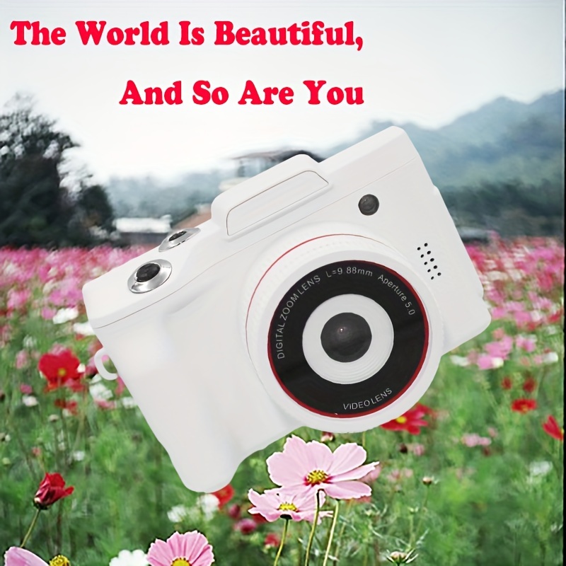 Pink)2.5K HD Digital Compact Camera Portable Small Camera With Auto Focus