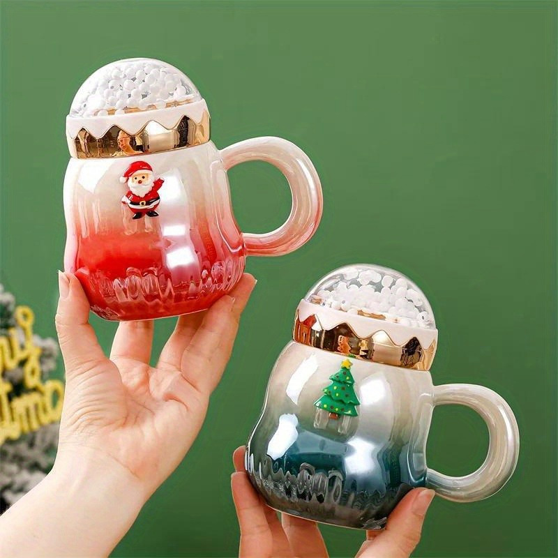Christmas Santa Claus Straw Cup with Straw 500ml Double Wall Plastic Xmas  Cartoon Cute Glitter Tumbler Coffee Milk Mugs - AliExpress