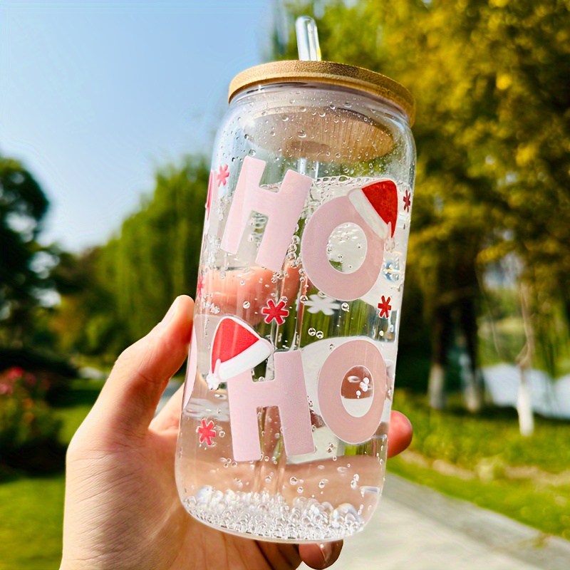 Christmas Glass Cup With Lid And Straw, Can Shaped Drinking Glass, Cute  Kawaii Gingerbread Man, Christmas Tree, Elk, Snowflakes, Iced Coffee Cup,  Suitable For Beer, Juice, Milk, Birthday Gifts, Summer Drinks, Christmas