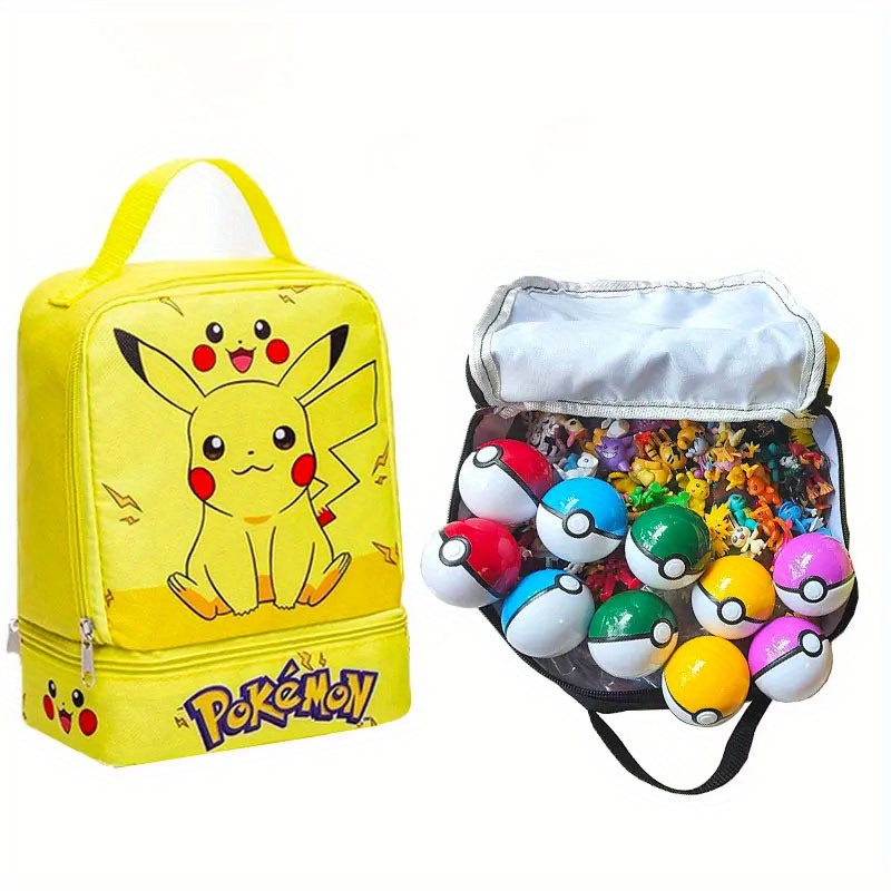 Pokemon Pikachu Charmander 16 Inch School Backpack and Attachable Pokeball Lunch  Bag