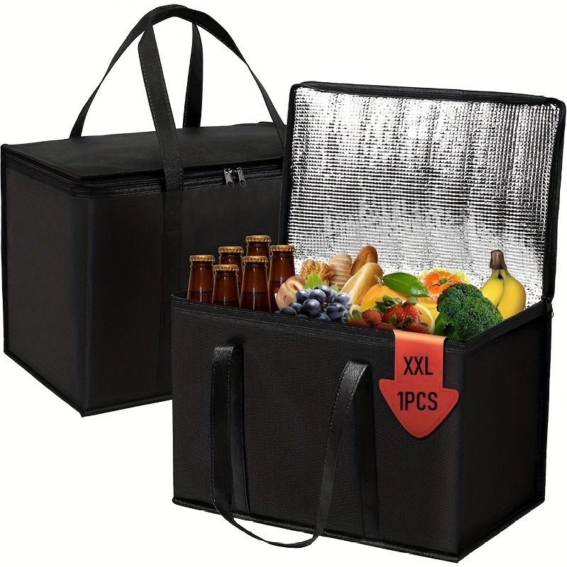 Jumbo Insulated Cooler Tote 50L ( 50-Can ), Reusable Grocery Bag Transport  Cold or Hot Food, Collapsible Insulated Tote Bag, Beach Bag, Travel Cooler  or Picnic Cooler (Grey) : : Home & Kitchen