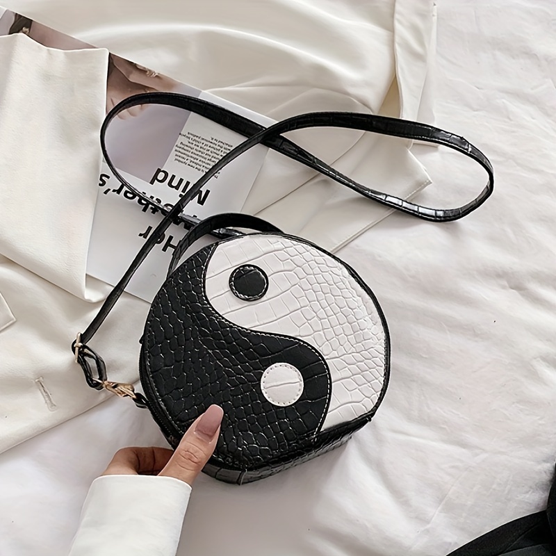 Day Night Yin Yang Pattern Casual Woven Fabric Loose Fit - Temu