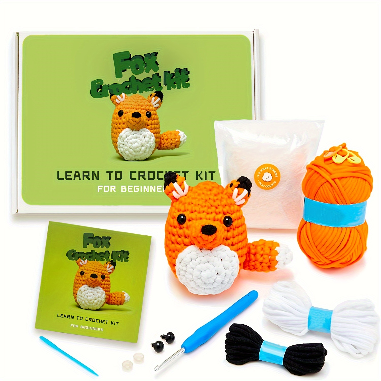 Crochet Kit for Beginners, Beginner Crochet Starter Kit W Step-by-Step Video Tutorials, Learn to Crochet Kits for Adults & Kids, DIY Knitting