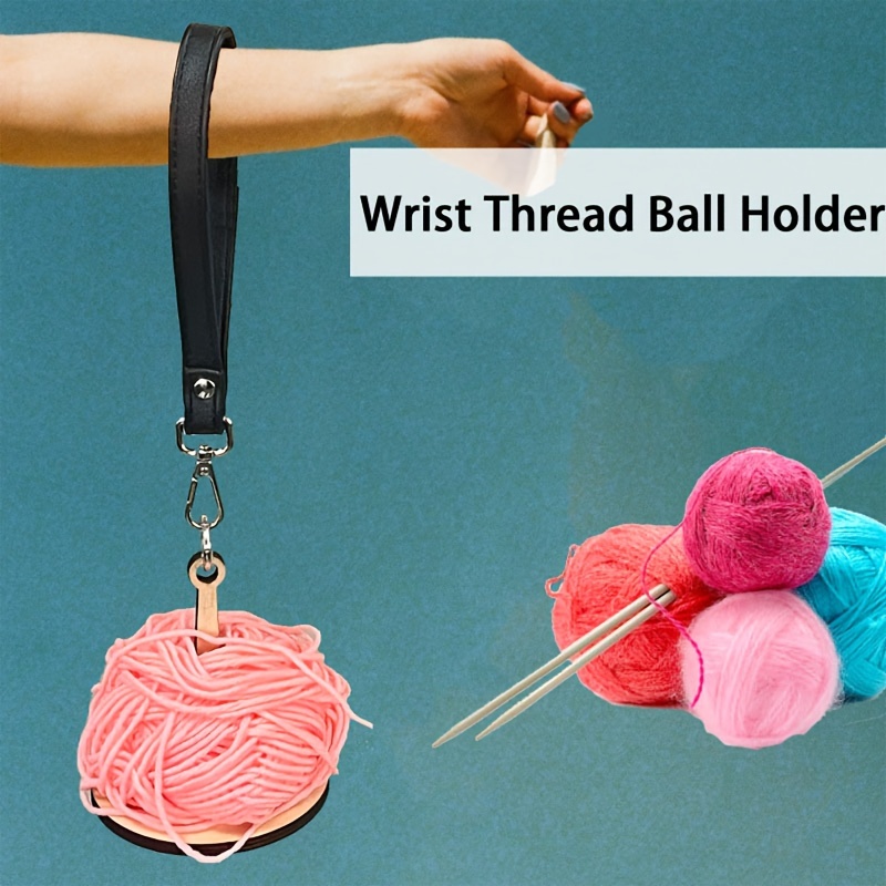Portable Wrist Yarn Holder, Wooden Wrist Yarn Holder, Wrist Yarn Holder,  Wooden Twirling Mechanism Spinning Needles for Knitting Crocheting,  Presents