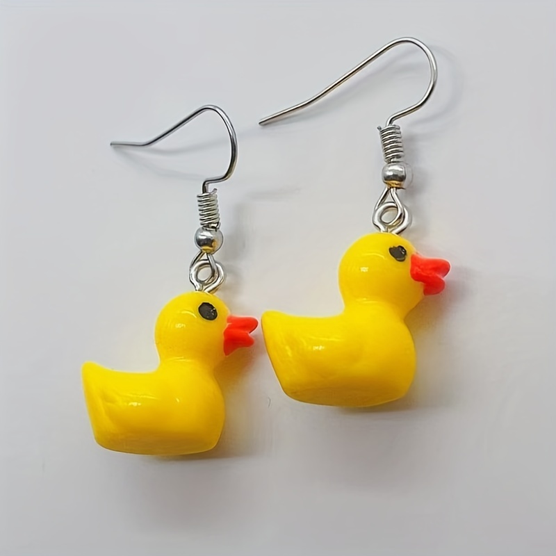 6 Pairs Rubber Duck Earrings Cute Ducky Earrings for Women Girls Resin Dangle Drop Earring Aesthetic Earring Jewelry Gifts