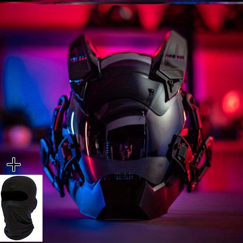 Cyberpunk Mask Round Light Wing Led Light-emitting Mask Technology Sense  Helmet Mask