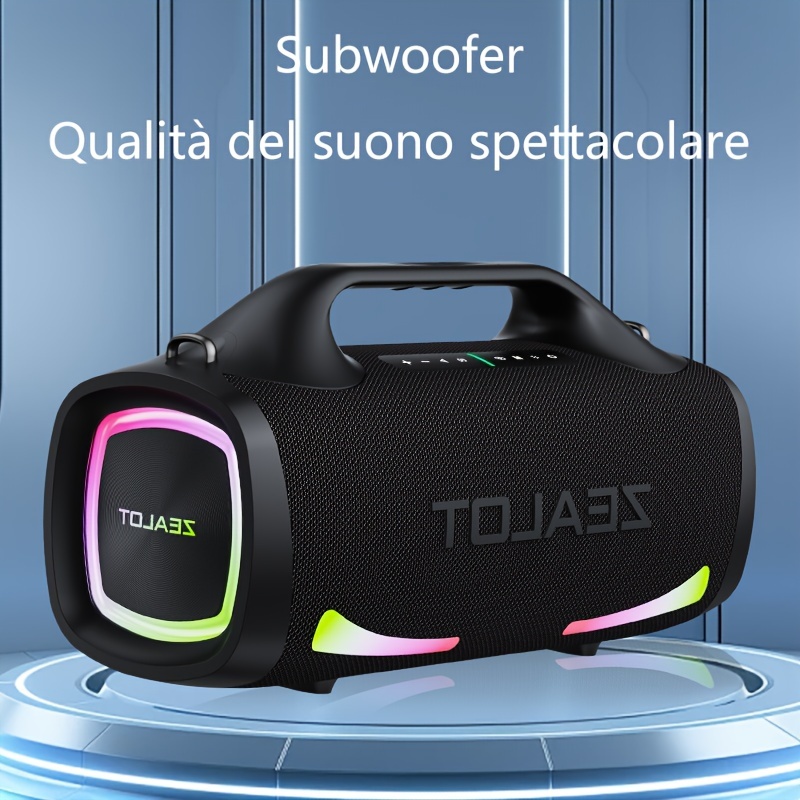 Altoparlante Bluetooth Portatile 100W Cassa Musica Audio Suono