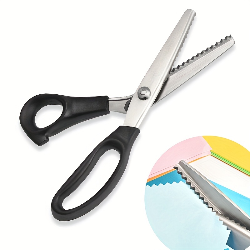 1pc Pinking Shears For Fabric Cutting,Zig Zag Scissors,Scrapbook Scissors  Decorative Edge,Great For Many Kinds Of Sewing Fabrics Leather And Craft