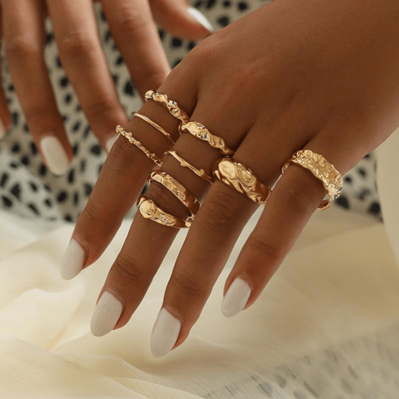 Cheap New Irregular Rings for Women New Fashion Creative Hollow Geometric  Retro Party Jewelry Gifts