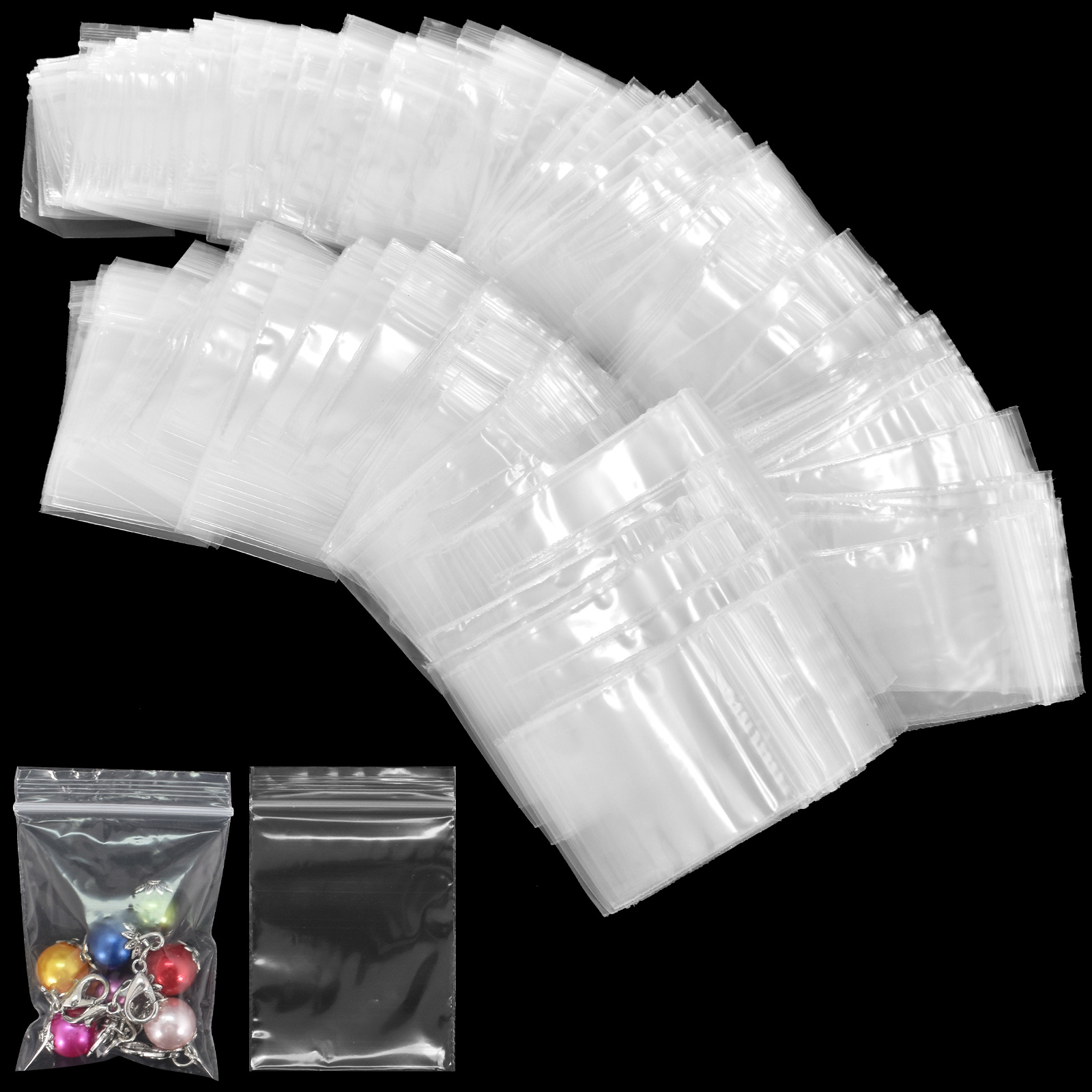 Homeford Mini Plastic Zip-lock Bags, 2-Inch, 180-Count